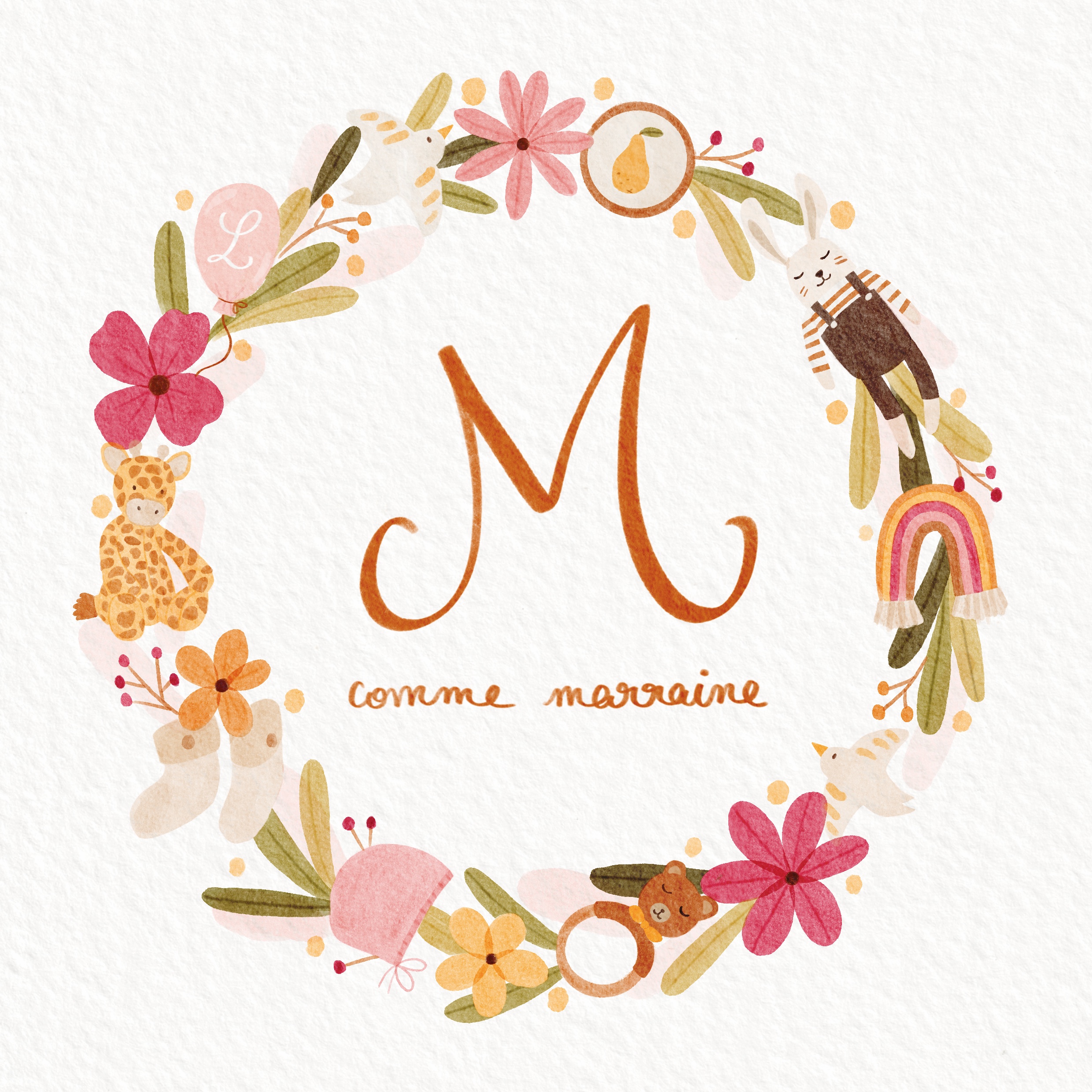 M comme Marraine – Carte Personnalisée